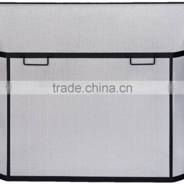 Single Panel Black Fireplace Screen Guard