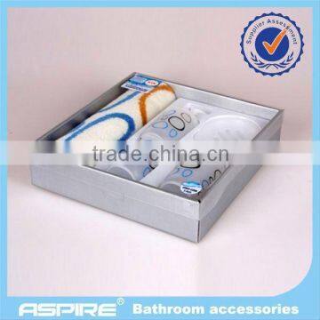 red 5pcs PS bathroom accessories