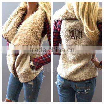 Wholesale Faux Fur Monogram Vest