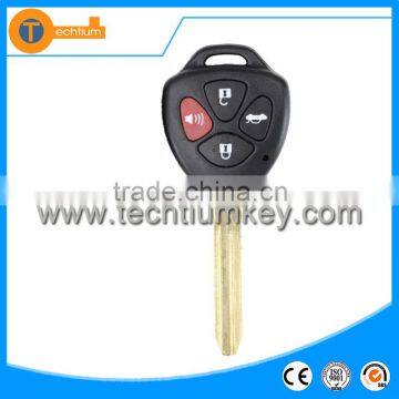 3 button remote car key cover shell with panic universal car key blanks wholsale for Toyota Corolla alphard hilux prado auris