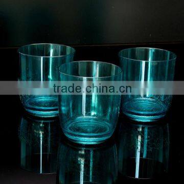 Premium Promotional transparent AS glass with snow-like embossment, 11ounce