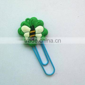 Flower Shaped Cartoon Customized Paper Clips PVC Soft Rubber Funny Bookmark