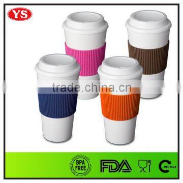Food Grade Double Wall Thermos 16 oz Coffee Cup With Lid and Sleeve