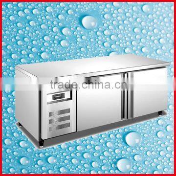 1.8M Stainless Steel commercial 2 doors worktop freezer