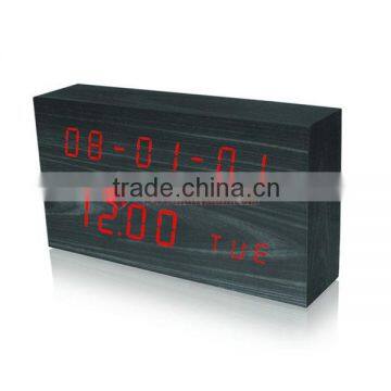 New design desktop wooden clock with calendar digital wooden clock with calendar