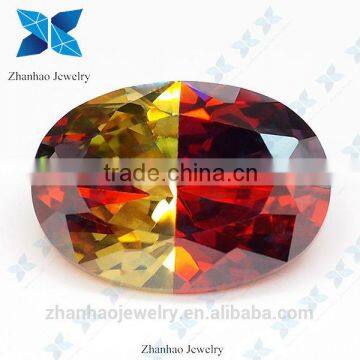 fashion different oval cutting crystal multicolor loose cubic zirconia stone/loose turquoise cubic zircon stone