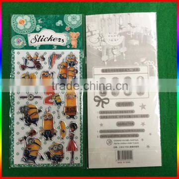 Lovely Minions Embossed PVC Stickers for Children