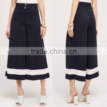 Fashion White Black Working Office Lady Culotte Wide Leg Pants Woman