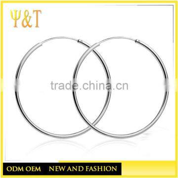 Cheap wholesale 925 sterling silver big earrings hoops jewelry fashion jewelry making earrings hoop (AE-034)