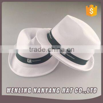 Popular Summer Sun Protect New Fashion Ribbon Decorated Plain Man Jazz Straw Fedora Hat