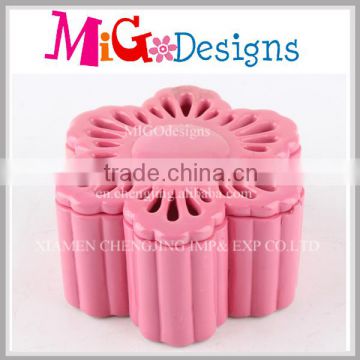 Gorgeous Pink Flower Shape Resin Jewelry Box Wholesale