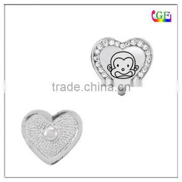 Monkey printing glass snaps press button for jewelry