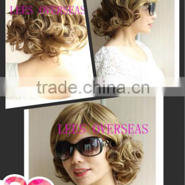 Summer hot sale pear flower golden short wig