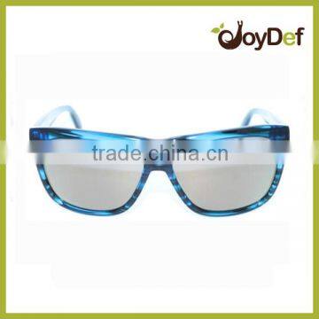 Promtional Plastic Mirror Lens Custom printing Sunglasses blue clear printing frame sunglasses