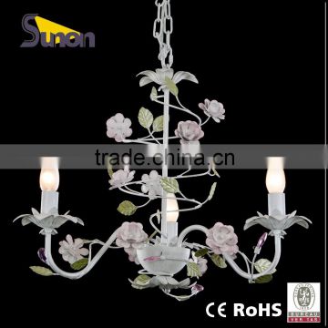 SD0950/3 White Brush Gold Craft Iron Chandelier/Factory Price Manmade Chandelier