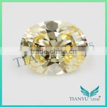 wholesale Synthetic Zircon Gemstones Oval Cut L-Yellow CZ Stones