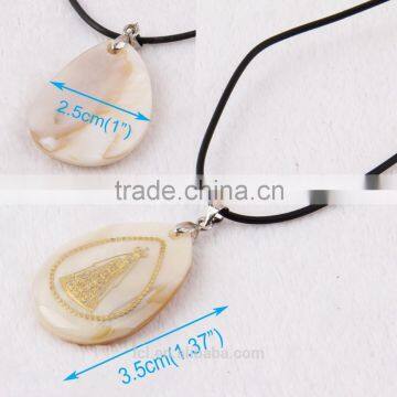 New arrival fashion jewelry lucky shell handmade necklace cute girl religious necklace plastic golden printing necklace