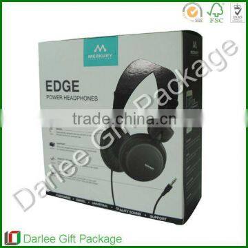 Electronic black custom headphone corrugated paper box