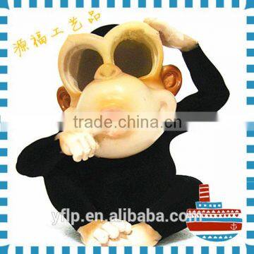 Resin Monkey Animal Figurine Led Light Ornament Craft for Home & Garden Decoration