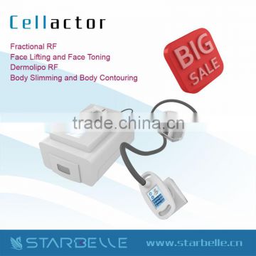 Non-invasive fractional rf vacuum therapy machine with roller