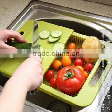 Multi-function cutting board with drawer board plastic drawer receive chopping block nano antibacterial