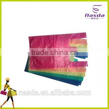 Colorful plastic T-shirt bags,durable plastic bags