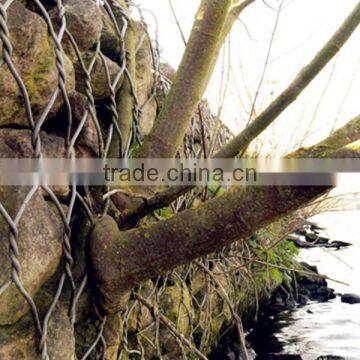 Hexagonal gabion basket retaining walls used in flood