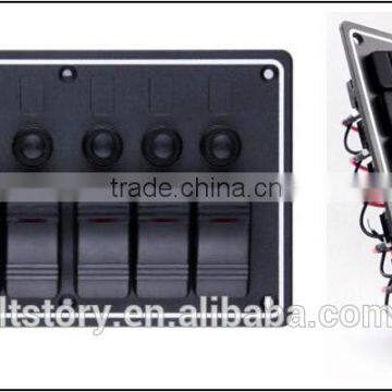 6 GANG LED Waterproof Rorcker Switches Aluminum Panel