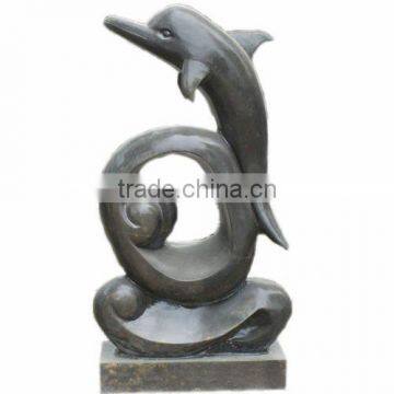 White Marble Dolphin Abstract Sculpture