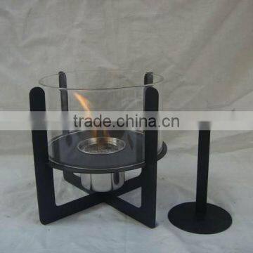 Decorative Iron Sheet Fireplace With Cylinder Glass photo-2
