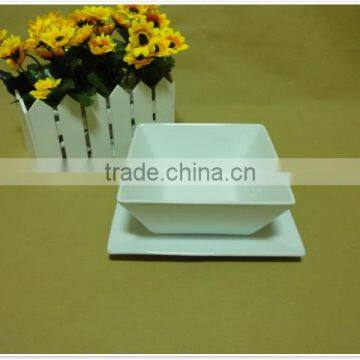 Wholesale China Cheap Stocked White Porcelain Ceramic Soup Bowl With Dish photo-2