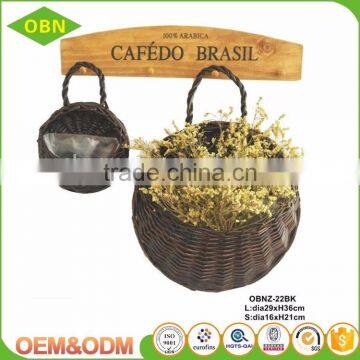 Indoor or outdoor wicker hanging gift empty mini baskets for plants