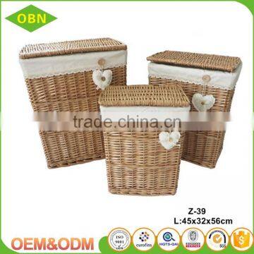 China New Style Home Storage Decorative Split Wicker Fabric Laundry Basket Cover photo-2