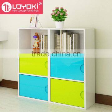 Colorful DIY Assembly Wood Cabinet Wooden Cube Storage Home Furniture Storage Boxes Cabinet photo-2