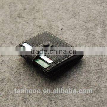 Litchi Stria Factory Direct Wholesale Leather Card Holder Customize Cards Bag With Buckle photo-2