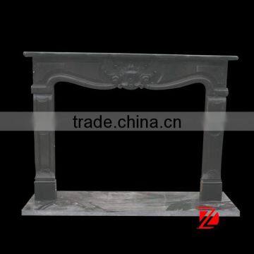 Simple style black marble fireplace mantle