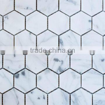 MM-CV261 Gold Supplier Customized Flooring Natural Stone Asian Statuary Hexagon Marble Mosaics Tiles photo-2