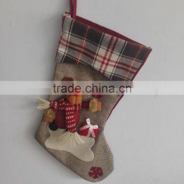 2017 Amazon Hot Custom Felt Fabric Christmas Gift Hanger Santa Christmas Stocking in Stock photo-2