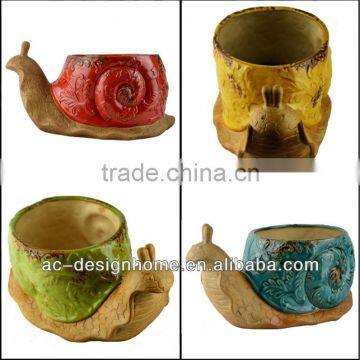 LARGE SNAIL SHAPE CERAMIC PLANTER