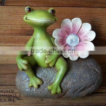 polyresin solar stone garden ornaments frog