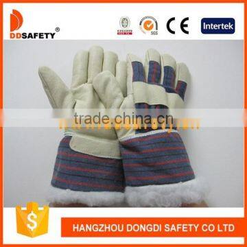 DDSAFETY Cow Grain Winter Gloves Stripe Back Boe Lining Driver&winter Gloves