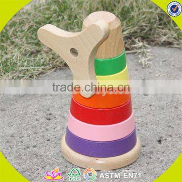 Wholesale Funny Kids Wooden Rainbow Stacking Blocks Toy Wonderful Toddler Wooden Rainbow Stacking Blocks Toy W13D110 photo-3