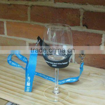 wine bottle glass holder with lanyard