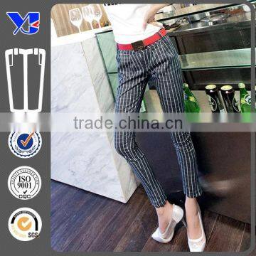 slimming black and white vertical striped pants