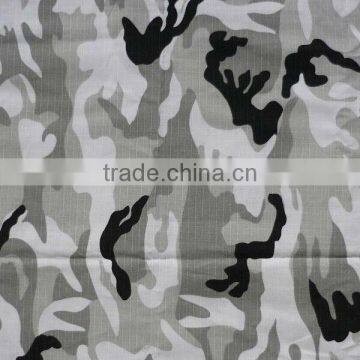 100% cotton snow camouflage ripstop fabric for garment