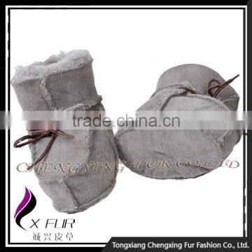 CX-SHOES-05C Soft Sole Sheep Fur And Leather Casual Baby Shoes photo-2