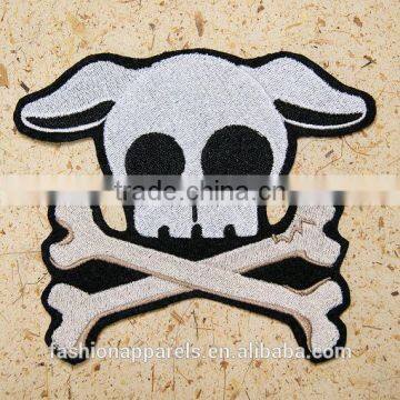 Custom High Quality Embroidered Creative Skulls Patch for Clothes Embroidery Patch Made in China Choose Size/color photo-2
