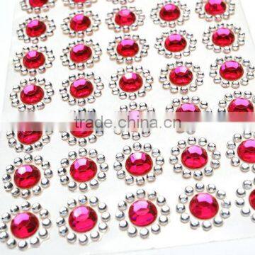Colorful Rhinestone DIY Plastic Pearl and Acrylic Stone Gem Decoration Sticker photo-2