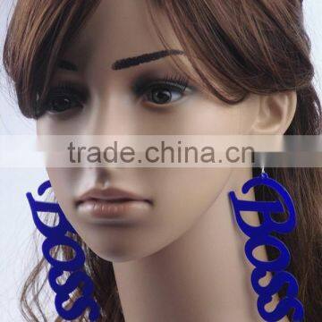 New Design Acrylic Letter Earrings 2015 Punk Earring Jewelry Hip Hop Acrylic Letter Earring photo-3