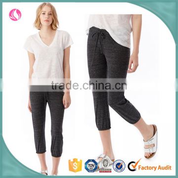 ladies jersey fabric 3/4 length loose baggy evening pants 2016